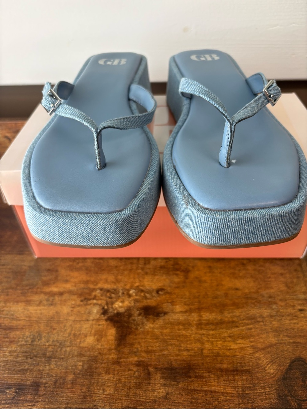Gianni Bini All That Light Blue Flip-Flop Platform Sandals